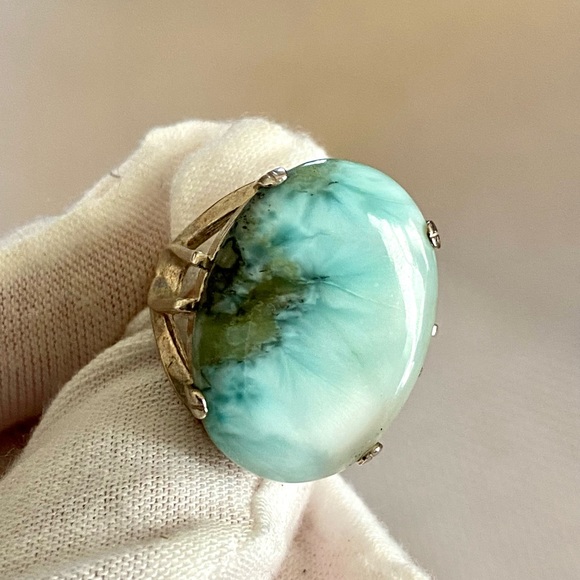 ❤️⭐️❤️ Natural Larimar gemstone 💎 ring - Picture 2 of 7